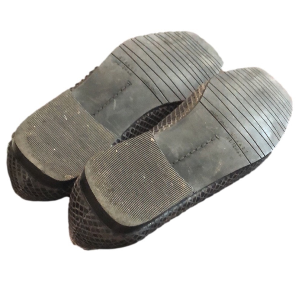 Stuart Weitzman Gray Snake Print Square Toe Loafe… - image 4